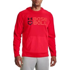 Under Armour Men's Red Baseball Hoodie Size Lg